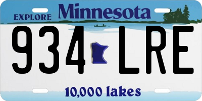 MN license plate 934LRE