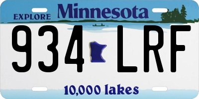 MN license plate 934LRF