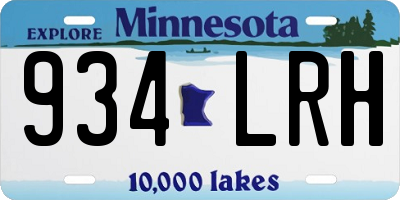 MN license plate 934LRH