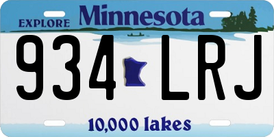 MN license plate 934LRJ
