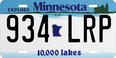 MN license plate 934LRP