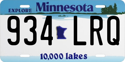 MN license plate 934LRQ