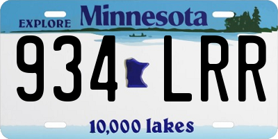 MN license plate 934LRR