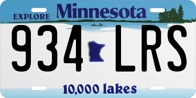 MN license plate 934LRS