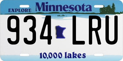 MN license plate 934LRU