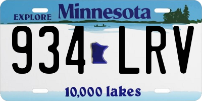MN license plate 934LRV