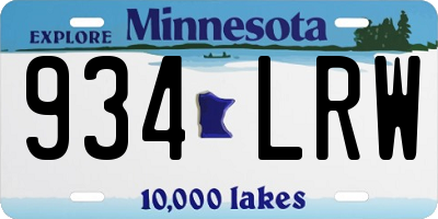 MN license plate 934LRW