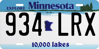 MN license plate 934LRX