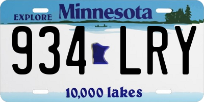 MN license plate 934LRY