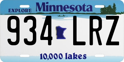 MN license plate 934LRZ