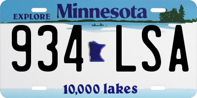 MN license plate 934LSA