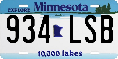 MN license plate 934LSB