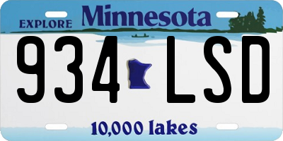 MN license plate 934LSD
