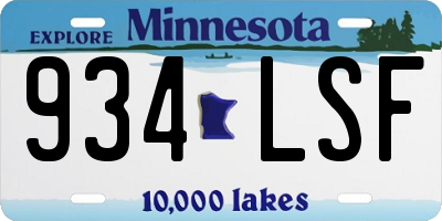 MN license plate 934LSF
