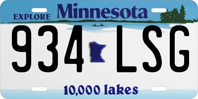 MN license plate 934LSG