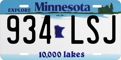MN license plate 934LSJ