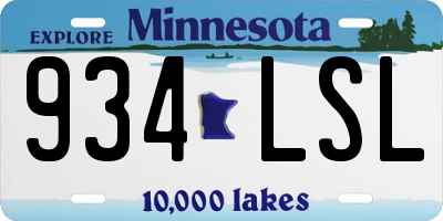 MN license plate 934LSL