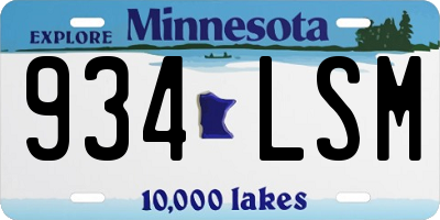 MN license plate 934LSM
