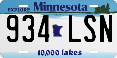 MN license plate 934LSN