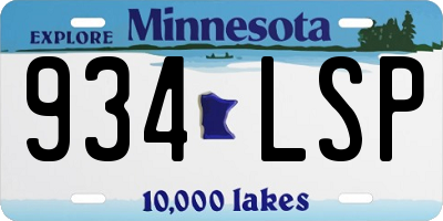 MN license plate 934LSP