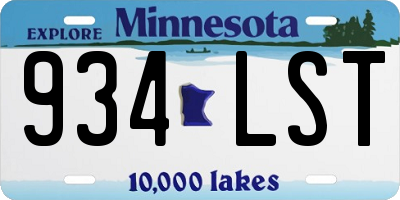 MN license plate 934LST