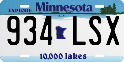 MN license plate 934LSX