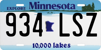 MN license plate 934LSZ