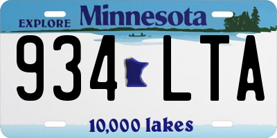MN license plate 934LTA