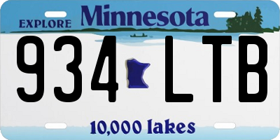 MN license plate 934LTB