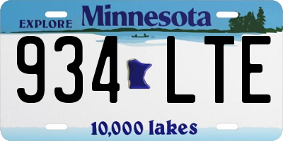 MN license plate 934LTE