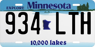MN license plate 934LTH
