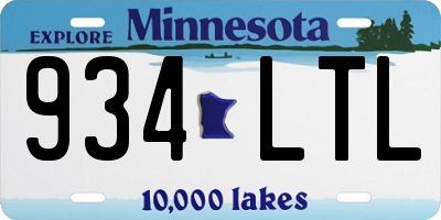 MN license plate 934LTL