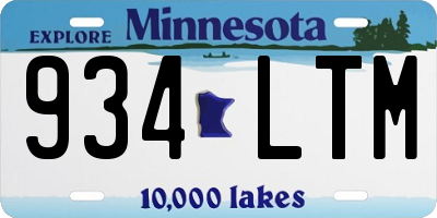 MN license plate 934LTM