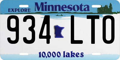 MN license plate 934LTO