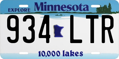 MN license plate 934LTR