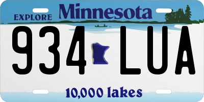 MN license plate 934LUA