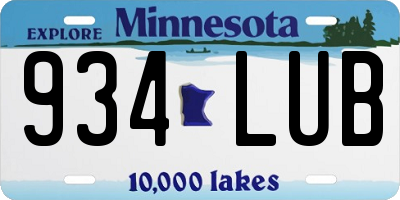 MN license plate 934LUB