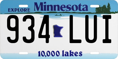 MN license plate 934LUI