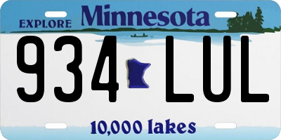 MN license plate 934LUL