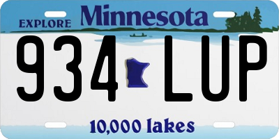 MN license plate 934LUP