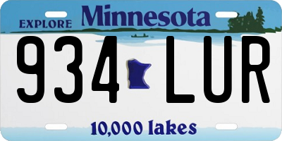 MN license plate 934LUR