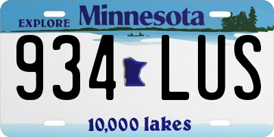 MN license plate 934LUS