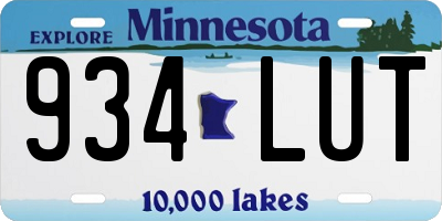 MN license plate 934LUT