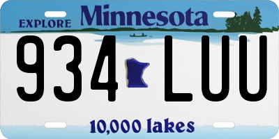 MN license plate 934LUU