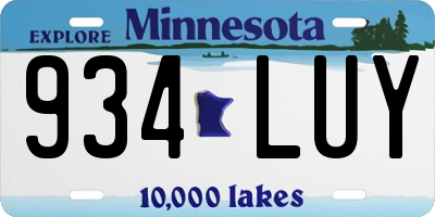 MN license plate 934LUY