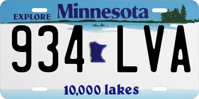 MN license plate 934LVA