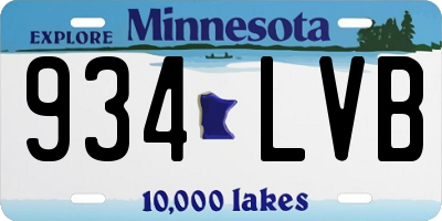 MN license plate 934LVB
