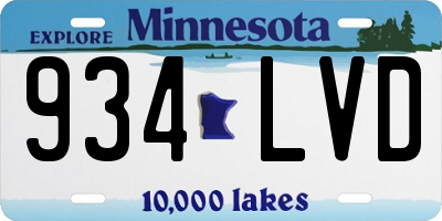 MN license plate 934LVD