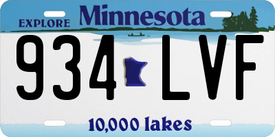 MN license plate 934LVF