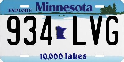MN license plate 934LVG